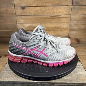 Asics Gel Quantum 180 Womens Size 7 Pink Gray Running Training Shoes T6G7N